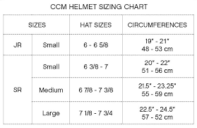 efficient ccm helmet size chart 2019