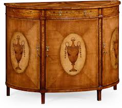 Jonathan Charles Living Room Adam Style Demilune Cabinet (Satinwood)  492253-SAM