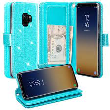 Ships within 1 business day. Galaxy S9 Case Samsung Galaxy S9 Case Glitter Faux Leather Flip Cred Spy Phone Cases And Accessories