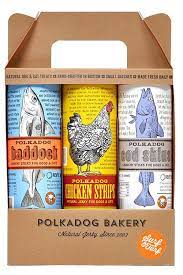 Polka Dog Bakery Surf And Turf 3 Pack Chicken Strips Cod Skins And Haddock Made In Usa Stop Everything And Read More D Dog Bakery Cat Shop Chicken Strips