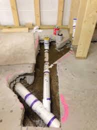 The pipes stubbed up through the floor from left to right in the picture are sink drain. Basement Bathroom Use Shower Vent For Toilet Terry Love Plumbing Advice Remodel Diy Professional Forum