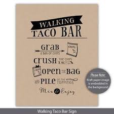 And taco bars are a suitable option for all kinds of gatherings. Walking Taco Bar Sign Printable 3 Sizes 2 Versions Etsy Walking Taco Bar Taco Bar Taco Bar Sign