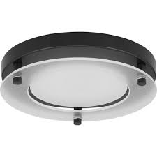 Upgrade to one of these for free: Progress Lighting 7 25 In Flush Mount Collection 17 Watt Black Integrated Led Flush Mount P8147 31 30k The Home Depot Progress Lighting Led Flush Mount Outdoor Flush Mounts