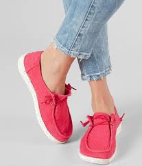 Hey Dude Wendy Shoe Womens Shoes In Coral Buckle In