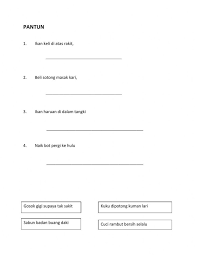 Sakit gigi bisa memicu pusing dan sakit kepala dan sangat mengganggu aktifitas anda. Pantun 2 Kerat Online Worksheet For Tahun 1 You Can Do The Exercises Online Or Download The Worksheet As Pdf In 2021 Worksheets Workbook Malay Language