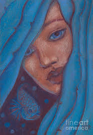 See more ideas about mermaid hair, hair, cool hairstyles. Blue Hair Mermaid Portrait Painting By Julia Khoroshikh