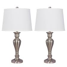 Fangio Lighting 26 5 In Brushed Nickel Metal Table Lamp 2 Pack Metal Table Lamps Table Lamp Table Lamp Sets