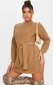 Jumper cable is a pair of large gauge wires capable of carrying a high amount of amperage from one battery to the other. Camel Soft Touch Belted Knitted Jumper Dress Prettylittlething Ie