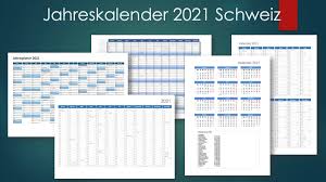 Download & print de agenda die bij je stijl past. Jahreskalender 2021 Schweiz Excel Pdf Muster Vorlage Ch