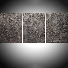 Black And Silver Wall Art Uk Extra Large Art Triptych 3 Panel Wall Modern Metal Silver Etsy In 2020 Extra Large Art Triptych Wall Art Large Art