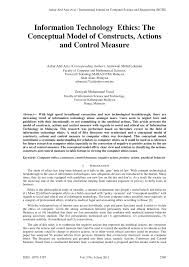 Do and don'ts of computer ethics? Pdf Information Technology Ethics The Conceptual Model Of Constructs Actions And Control Measure
