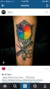 I want something with scissors and hearts or stars. Color Wheel Idea Is Awesome Hairdresser Tattoos Hairstylist Tattoos Cosmetology Tattoos