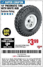 Haul Master 10 In Pneumatic Tire With White Hub For 3 99 In 2020 Harbor Freight Tools Tire Master