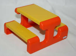 Little Tikes Picnic Table Dollhouse Furniture Size Yellow Orange Vintage Littletikes In 2020 Little Tikes Picnic Table Little Tikes Dollhouse Furniture