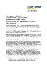 Maybe you would like to learn more about one of these? Multiprofessionelle Teams In Der Kita Themenpaket Kindergarten Heute