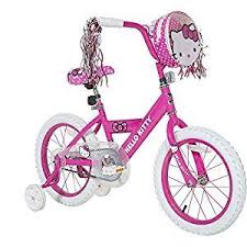 Dynacraft Hello Kitty Coaster Brake Kids Bike For Girls 16 Inch With Training Wheels Front Bag And Handlebar Streamer Hello Kitty Bike Kids Bike Kids Bicycle