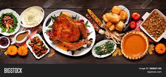 Turkey with traditional trimmings menu. Traditional Image Photo Free Trial Bigstock
