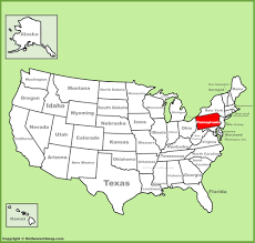 This map shows the location of pennsylvania on the us map. Pennsylvania Location On The U S Map
