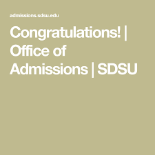 Congratulations Office Of Admissions Sdsu Ninos