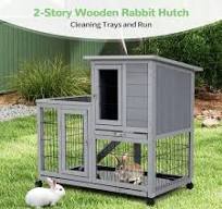 COZIWOW Wooden Rabbit Hutch Bunny Cage Small Animal House ...