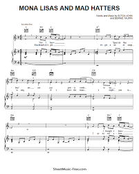 Mona Lisas And Mad Hatters Sheet Music Elton John Sheetmusic Free Com
