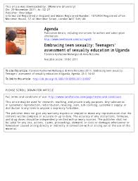 Moved temporarily the document has moved here. Pdf Embracing Teen Sexuality Teenagers Assessment Of Sexuality Education In Uganda Embracing Teen Sexuality Teenagers Assessment Of Sexuality Education In Uganda