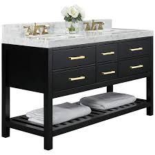 Antique white, light brown or dark brown wood finish. Elizabeth 60 W Onyx Black White Marble Double Sink Vanity 74n22 Lamps Plus