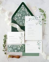 Eucalyptus Wedding Invitation Suite Diy Watercolor Greenery Etsy Eucalyptus Wedding Invitation Garden Wedding Invitations Spring Wedding Invitations
