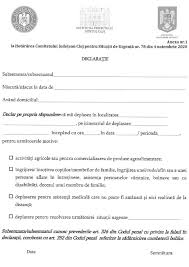 Sâmbătă, 7 noiembrie 2020, 12:08 actualitate | esenţial. Model De DeclaraÈ›ie Pentru Deplasare In Perioada De CarantinÄƒ La Gherla Este InterzisÄƒ CirculaÈ›ia In Grupuri Mari Gherla Info Cluj