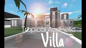 Aesthetic modern house speedbuild (78k). Roblox Bloxburg Tropical Aesthetic Villa 166k Bloxburg House By Virloh