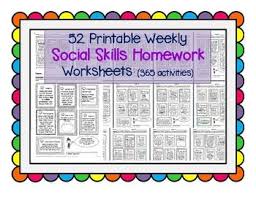 Social Skills Weekly Homework Worksheets 365 Activities Speech Asd Pragmatic Social Skills Social Skills Autism Teaching Social Skills