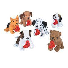Realistic Stuffed Dogs With Heart Realistic Stuffed Dog Animal Plush Toys Puppy Party