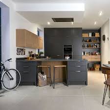 Black And White Kitchen Matt Kitchen Urban Coloured Kitchen Matt Graphite Oak Black Linen Granite Worktops Modern Conte Modern Black Kitchen Kitchen Trends Popular Kitchen Designs