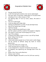 The correct answer is yerevan. Geographical Alphabet Quiz Pdf