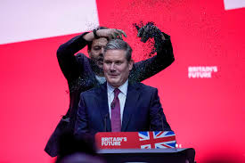 Protester Throws Glitter on U.K. Labour Party Leader