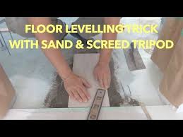 Concrete Floor Leveling Trick With Sand And Screed Tripod Mryoucandoityourself Youtube Concrete Floor Leveling Concrete Floors Flooring