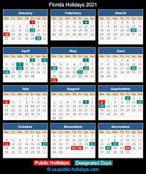 Florida State Holiday Schedule 2022 Florida Holidays 2021