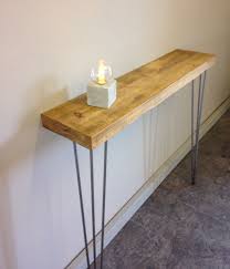 Narrow Console Table With Hairpin Legs Industrial Console Table Slimline Console Table Narrow Hallway Table Entryway Table Narrow Console Table Industrial Console Tables Rustic Entryway Table