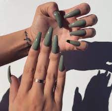 Imatchdo Com Fashion Style Men Women Fall Acrylic Nails Coffin Nails Designs Green Nails