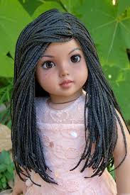 PREORDER Zazou Custom Doll Wig for 18" American Doll Dolls-heat Safe-tangle  Resistant-fits 11" Head of 18" Dolls AA Black Micro Braids