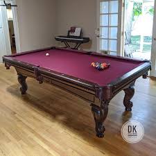 8 Foot Fischer Duchess Installed In Tustin Wine Felt Traditional Mahogany Stain Billiards Dkbilliards Playpool Manca In 2020 Mahogany Stain Pool Table Billiards