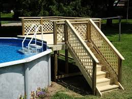 Splendid Gates For Pool Deck With Lattice Wooden Fence Panels Also Free Stand With Images Above Ground Pool Landscaping Above Ground Swimming Pools Above Ground Pool Decks
