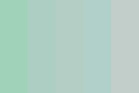 The center patchwork design features different patterns of stripes and florals in seafoam green, white and light grey, while three tiers of coordinating ruffles cascade down the sides. Mild Seafoam Color Palette