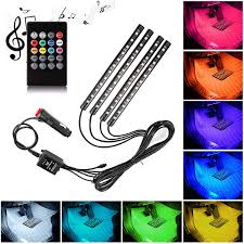 Xianko Mg4l099 86419e Car Led Strip Lights Xianko Car Led Light Interior 4pcs 48 Led Dc 12v Multi Color Music Under Dash Lighting Kit With Sound Acti