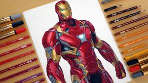 Finish his arms and legs with sketched rectangles and draw connecting lines to bring your sketched shapes together. Speed Drawing Iron Man Youtube