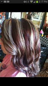 Dark Chocolate Base With Red And Blonde Highlights Hair Styles Long Hair Styles Hair