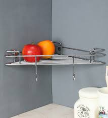 Enable business enterprises such as supermarkets to offer their customers comfortable and timely services by the display and access of products from both ends. Buy Stainless Steel Wall Mounted Kitchen Racks By Rishan Lifestyle Online Kitchen Storage Racks Kitchen Racks Discontinued Pepperfry Product