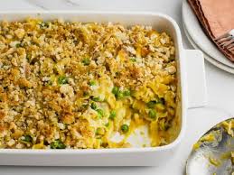Place a thin layer of cracker mixture on bottom of casserole dish. English Pea Casserole With Cornbread Crumb Topping Recipe
