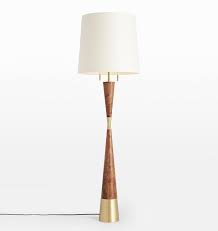 Shop indoor & outdoor lighting styles! Brentwood Angled Cone Walnut Brass Floor Lamp