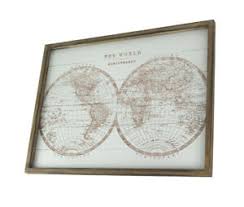 Tabela do mapa mundial da madeira de origem sustentável. Mapa Mundo Rustico Hemisferios Moldura De Madeira De Lona Impressao Pendurado Placa De Decoracao De Parede Ebay